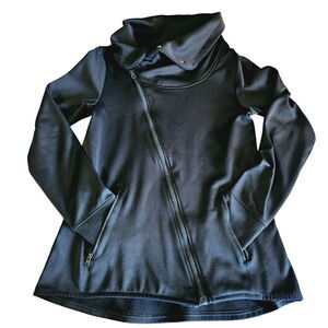 Champions Womens Duo Dry Jacket Black Size Small 100% Polyester Thumb Holes Zip